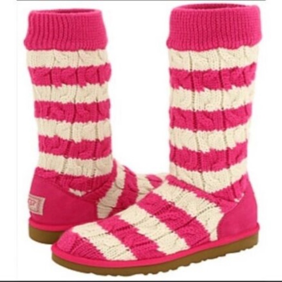 UGG Australia Classic Stripe Cable Knit Boots